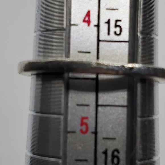 Silver Tone & Blue Triangle Ring - Picture 3 of 3